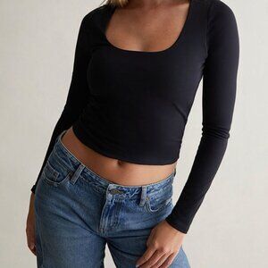 Pacsun Contour Breathe Scooped Out Fitted Long Sleeve Top